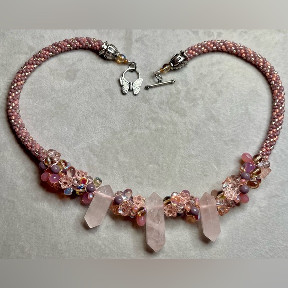 Twilight Sparkle Rose Quartz Kumihimo Braided Necklace💕✨ - Picture 2 of 2